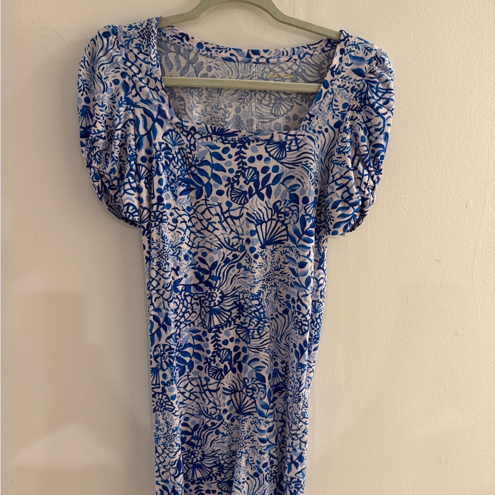 Lilly Pulitzer Blue and White Floral Dress